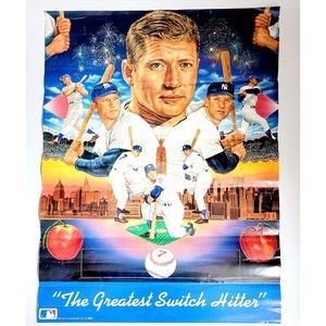 MICKEY MANTLE The Greatest Switch Hitter Poster MLB 1989 Sports Impressions HTF